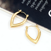 18K Gold Platted Chunks V Shape  Earrings